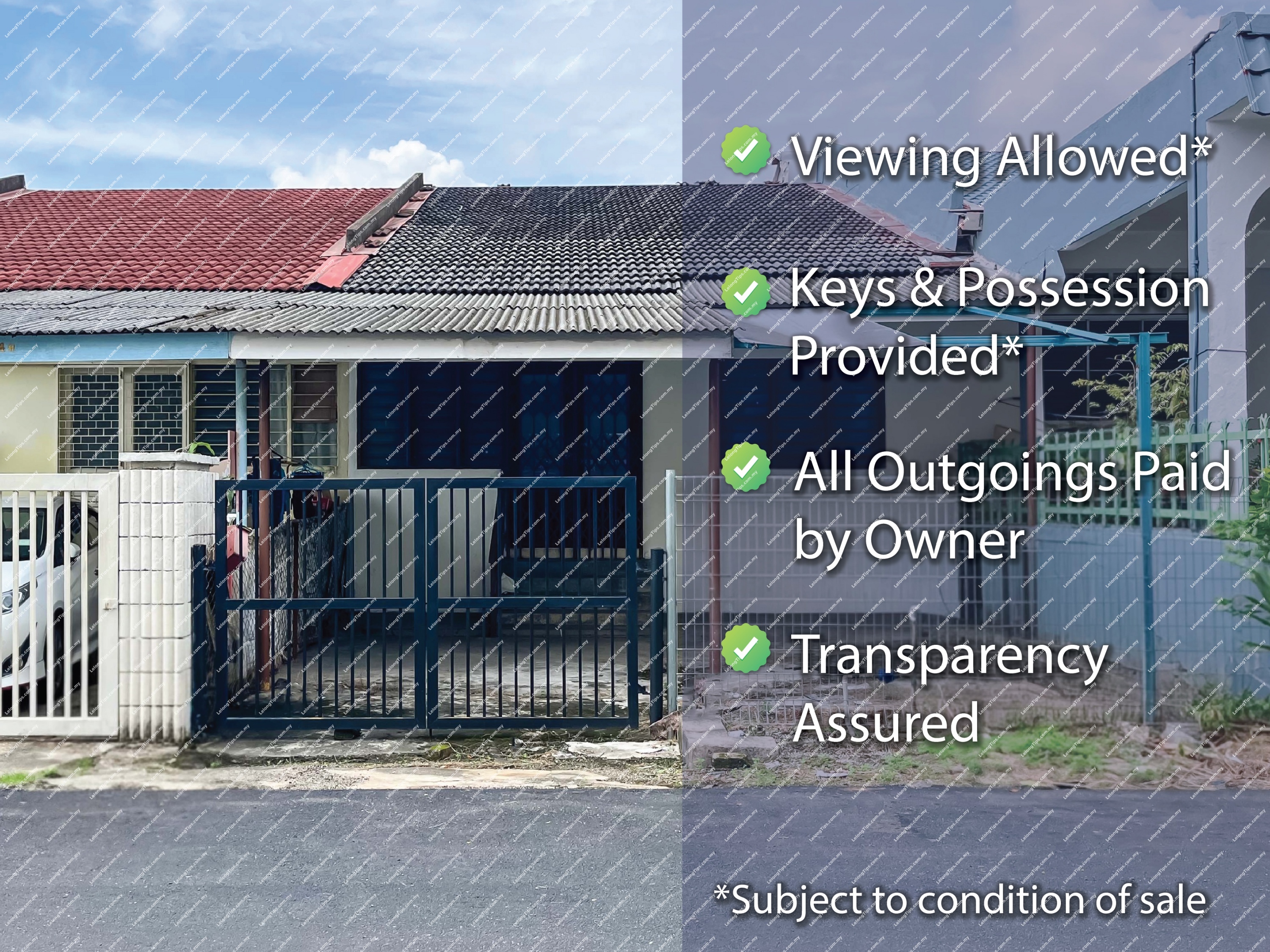 [Facing open, Wide Frontage] 1 Storey Link House [4 min to MRT Taman Suntex,10 min to MRT Cannaught]