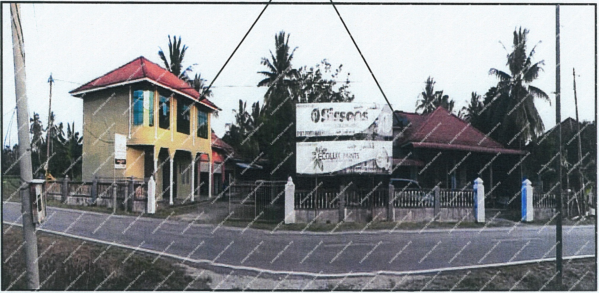 Land erected with 1.5 Storey Semi Permanent House cum Shop, 2 Storey Shop Office building connected to 3 units of 1 Storey Shop House